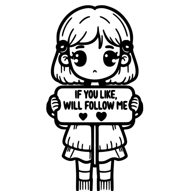 girl that has a sign that says that if you like i will follow you