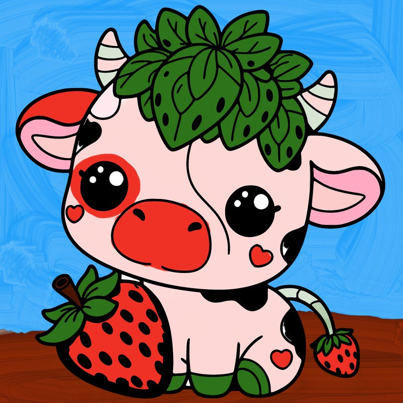 cute strawberry cow