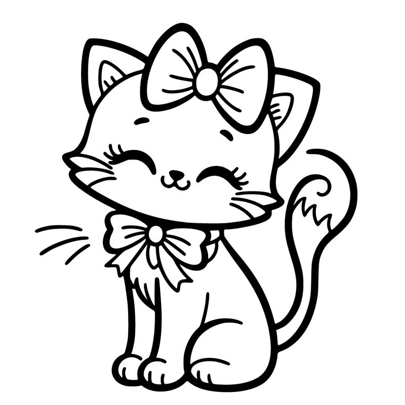 cat with a bow