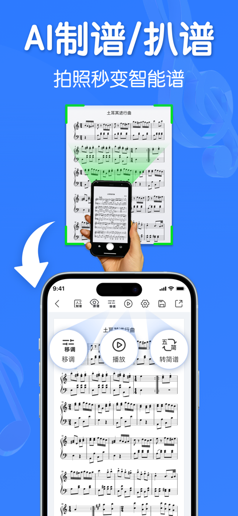 App per smartphone che utilizza l'AI per scansionare spartiti cartacei e convertirli in notazione digitale