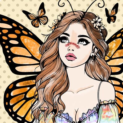 butterfly fairy realistic girl