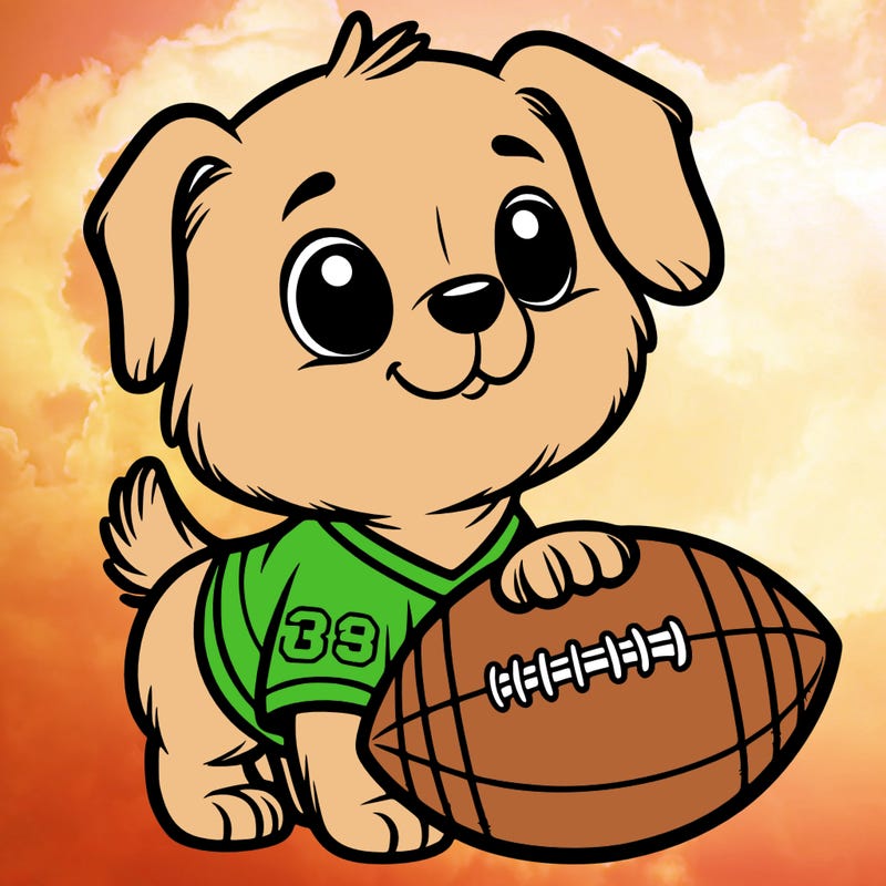 dog in a football