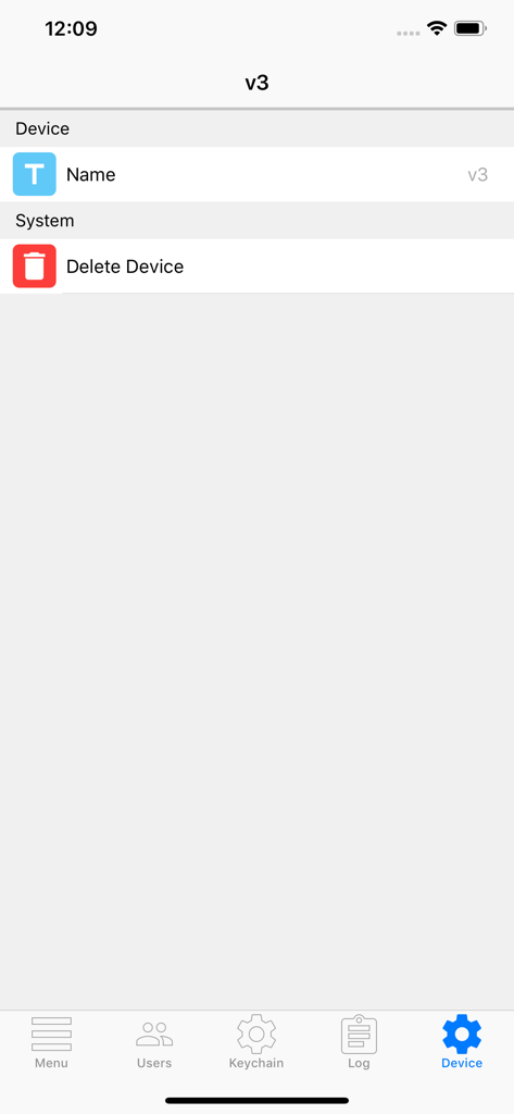 Danalock Classic - Danalock Classic app device settings screen showing delete device option
