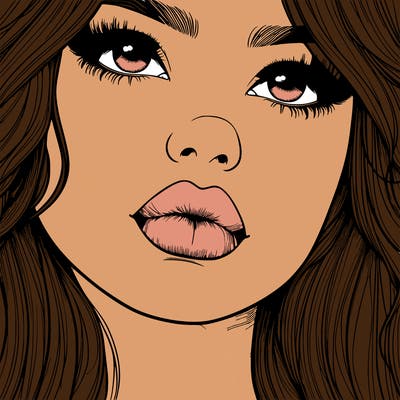 really realistic girl with lips