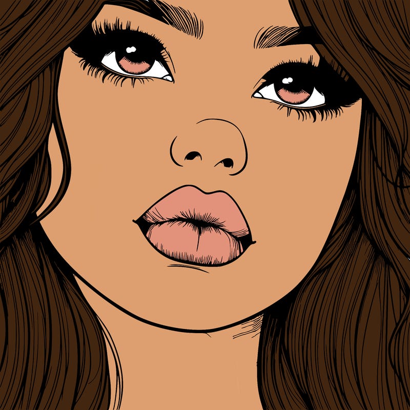 really realistic girl with lips