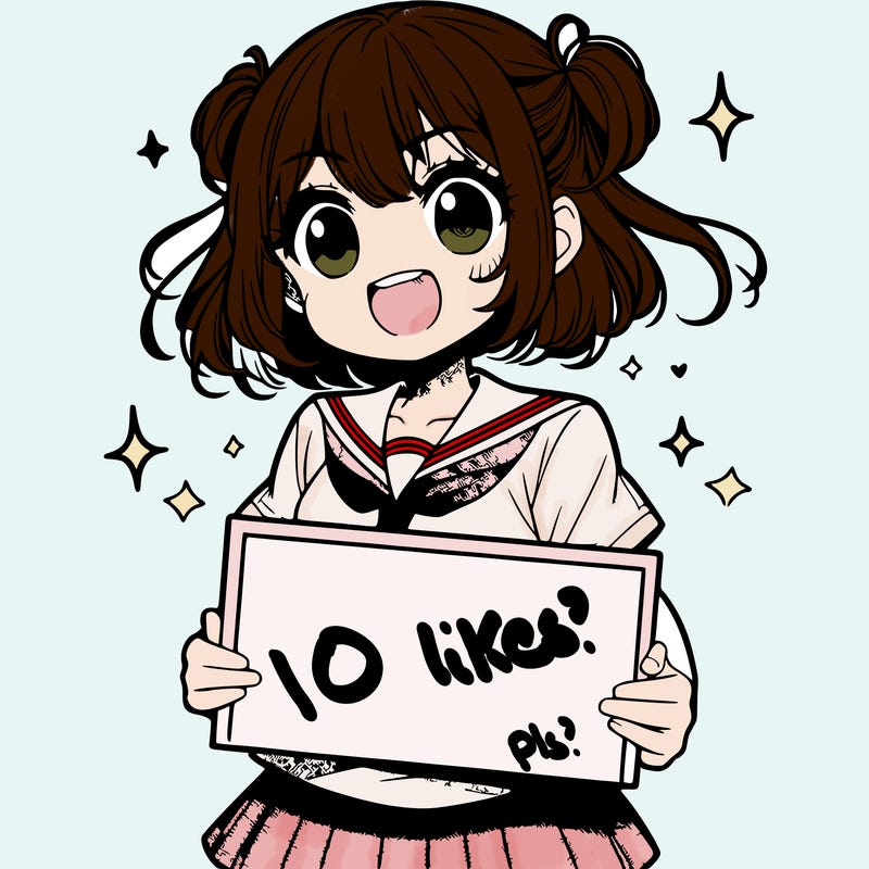manga girl holding blank sign