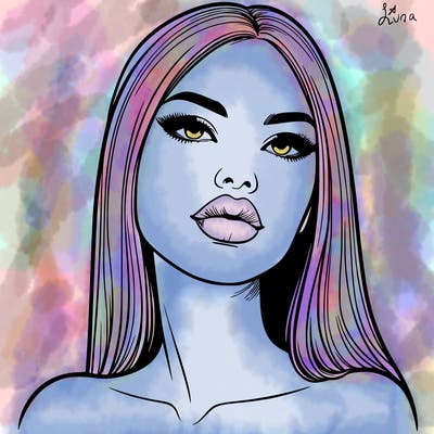 realistic woman with full lips