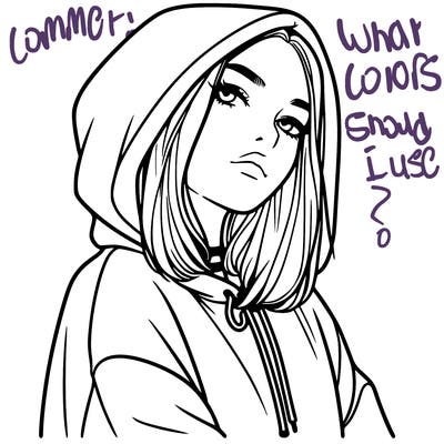 a realistic girl in a hoodie