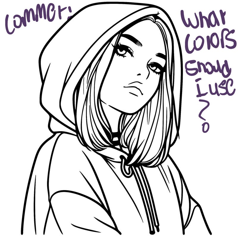 a realistic girl in a hoodie