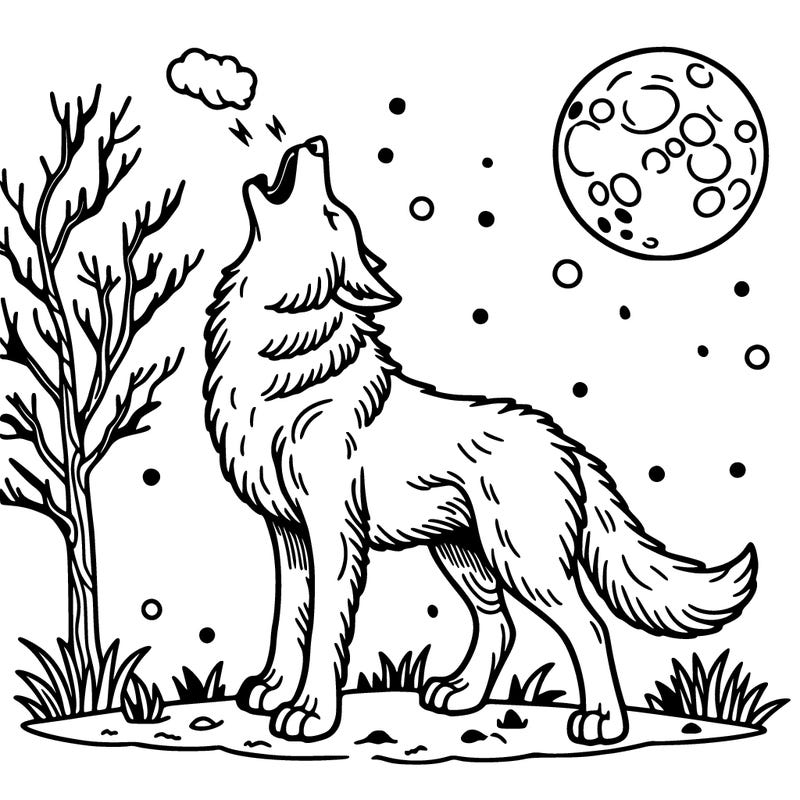 wolf howling at the moon