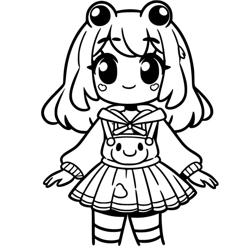 a girl with a froggy outfit