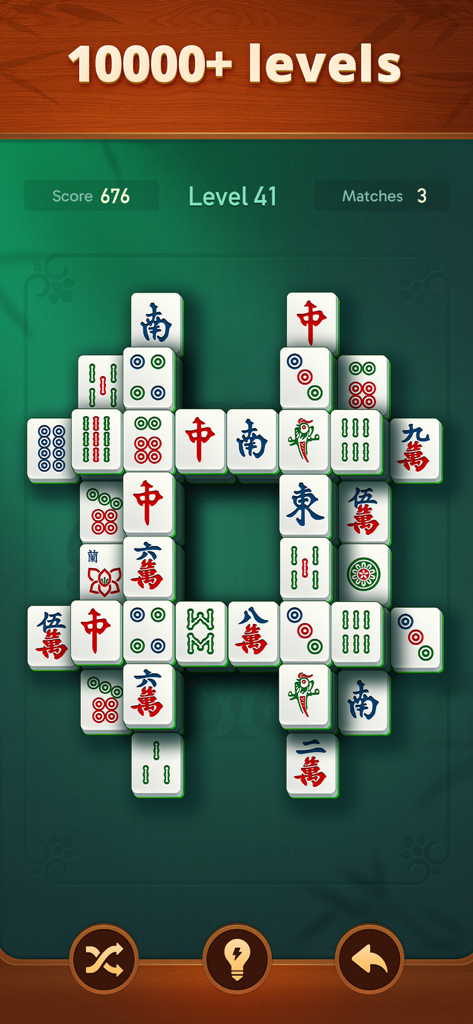 Écran de jeu Vita Mahjong présentant de grandes tuiles claires et une interface conviviale pour les seniors