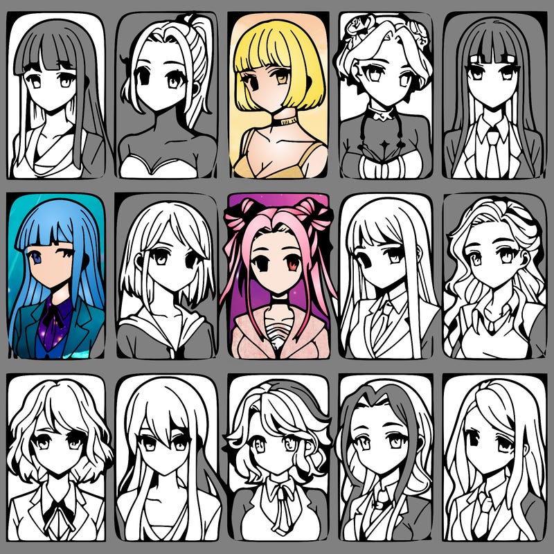 girls that look diffrent anime