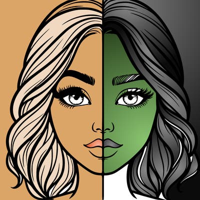 realistic girl split half