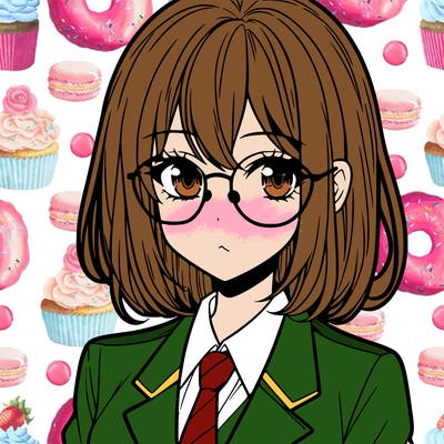 manga woman character with glasses