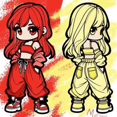 girl in crop top and baggy pants