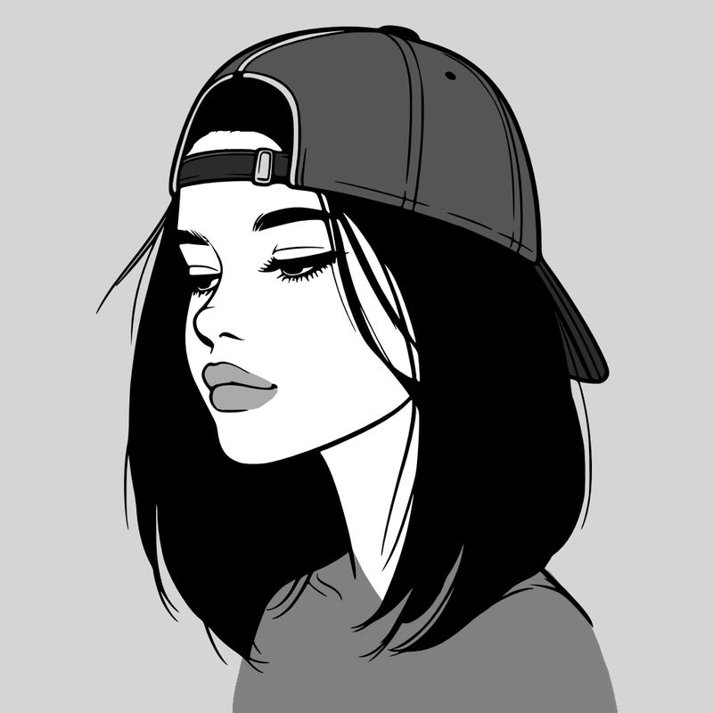 realistic  girl with a backwards hat