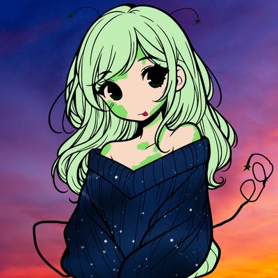 shy pretty girl wearing a sweater that is falling off one shoulder portrait