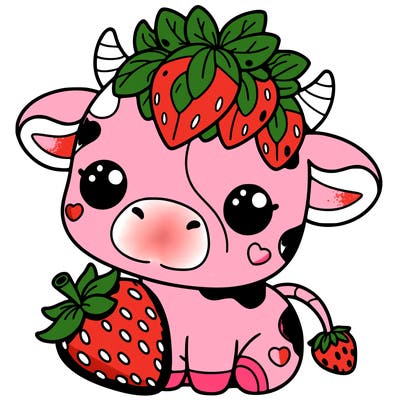 cute strawberry cow
