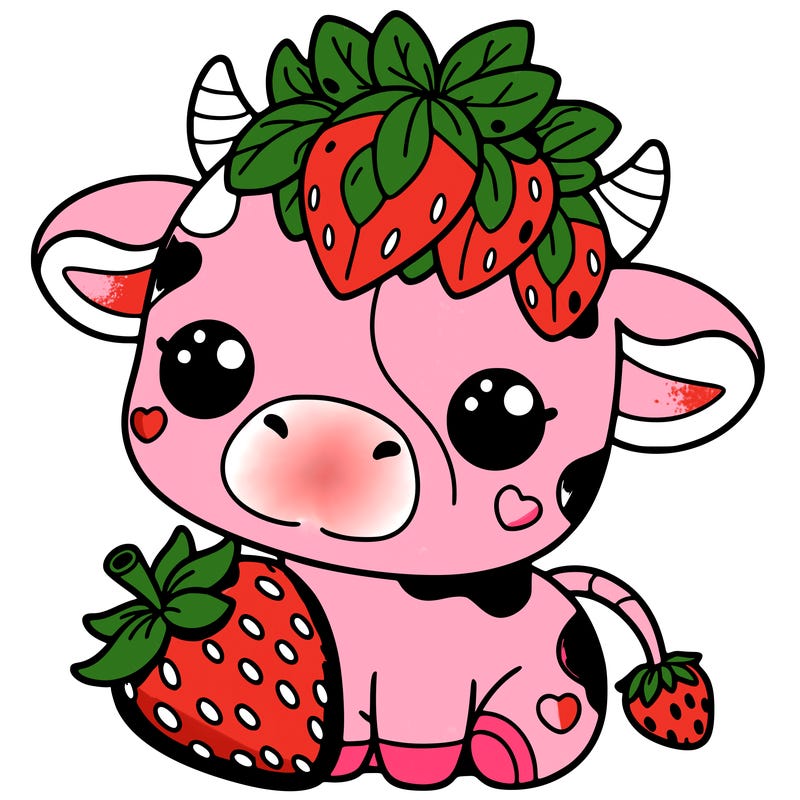cute strawberry cow