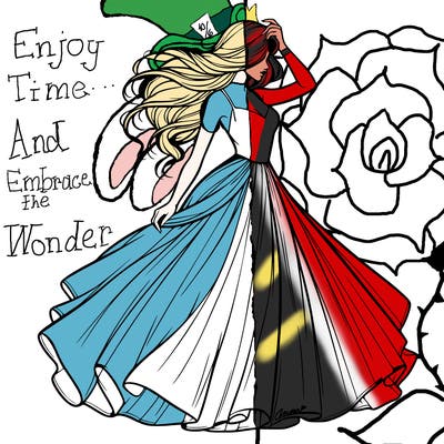 realistic woman with dress flowing in the wind