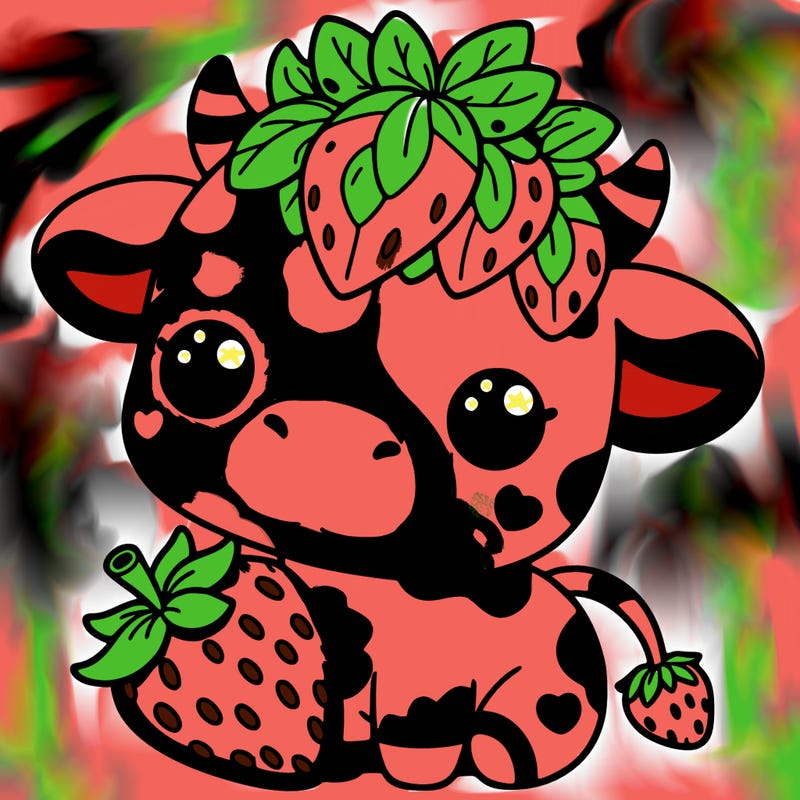 cute strawberry cow