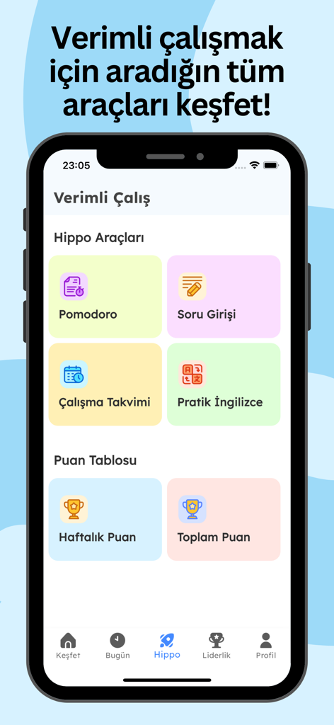 Hippocampus LGS app dashboard featuring Pomodoro timer, study calendar, and point tracking tools.