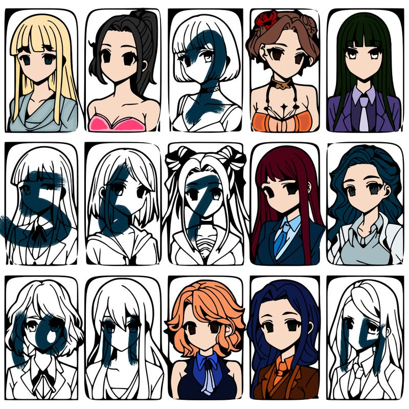 girls that look diffrent anime