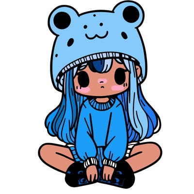 a girl wearing a frog hat and some frog socks