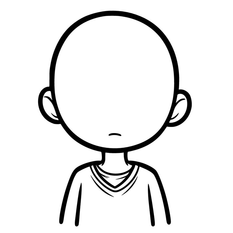 a blank person with no hair