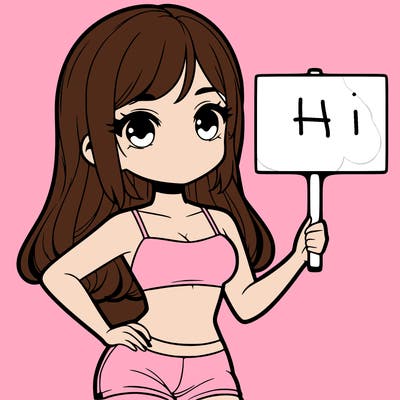 girl in a cute crop top holding a blank sign