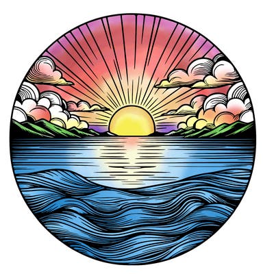 realistic sunset