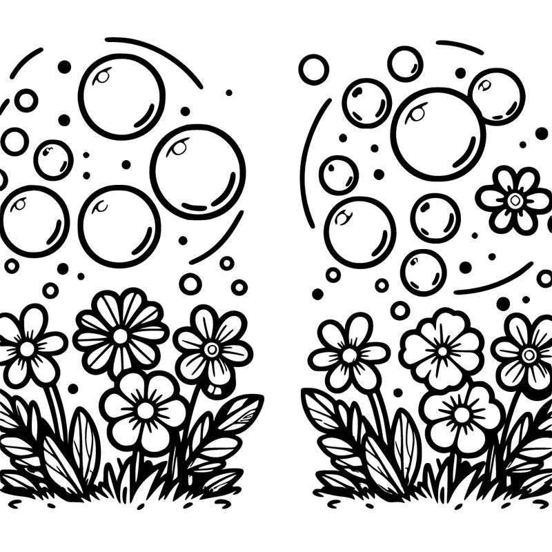 bubbles with flowers in them