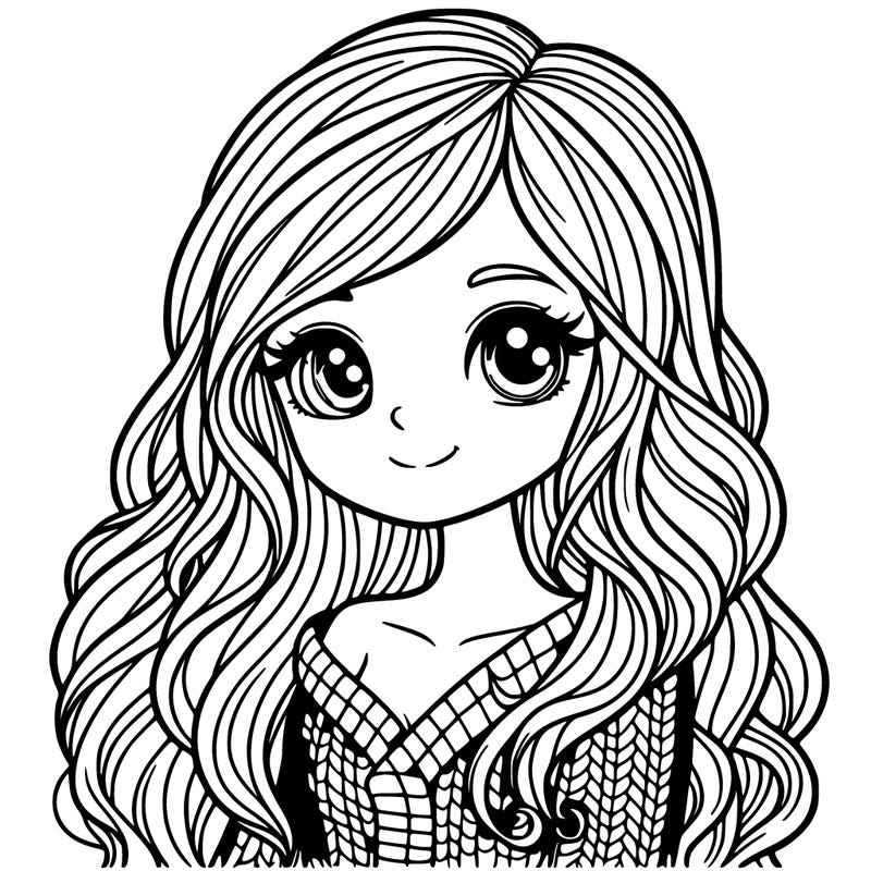 detailed girl with long hair