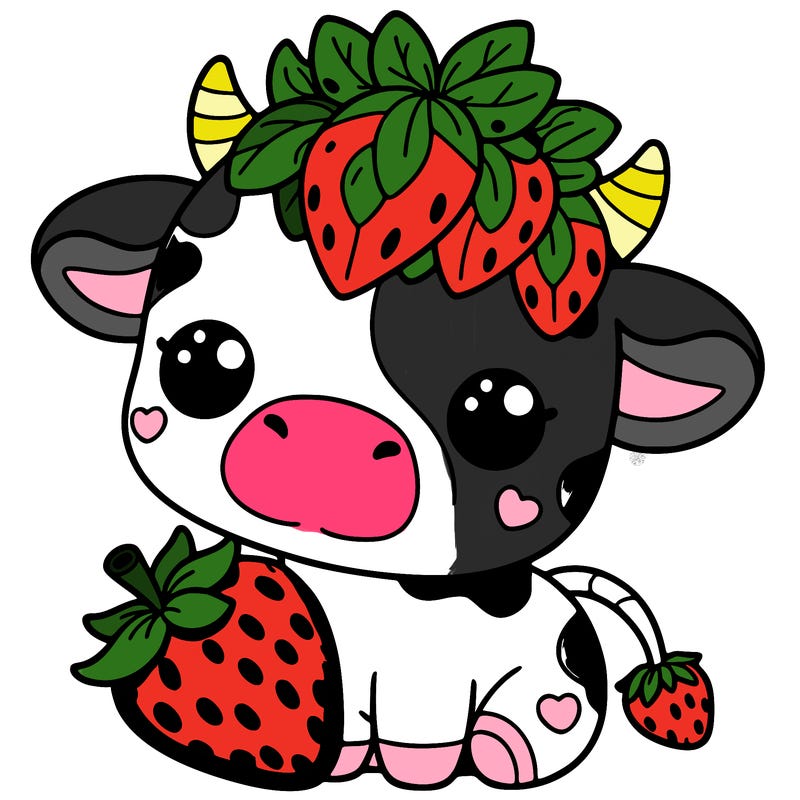 cute strawberry cow