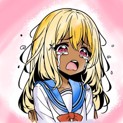 anime a girl crying