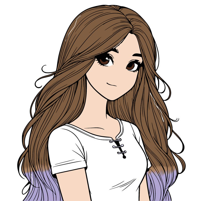 realistic teenage girl with long hair