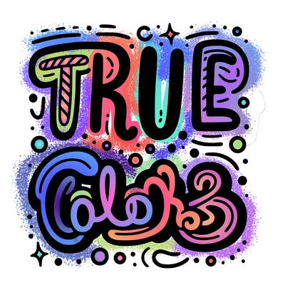 "true colors" written