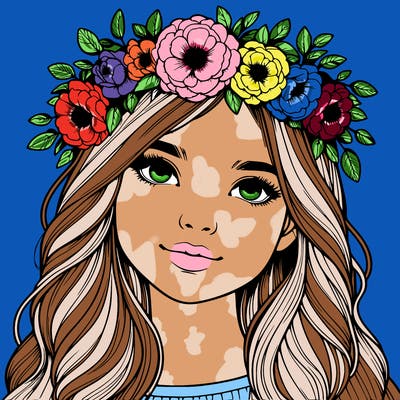 realistic girl with flower crown