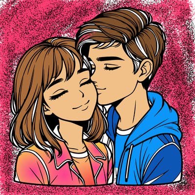 realistic girl and boy  love