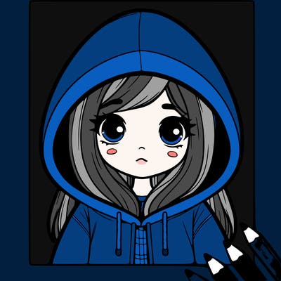 girl with big hoodie