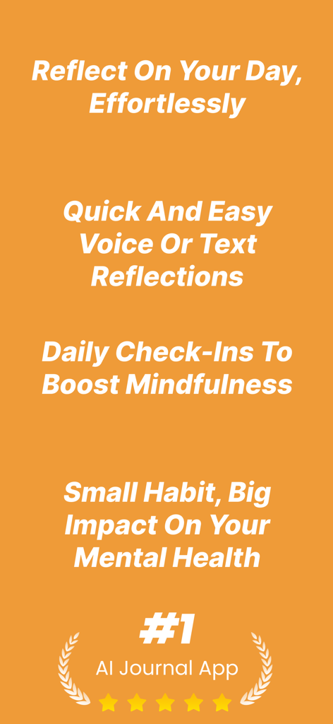 Journaling for Busy People - Funciones de la aplicación Reflectary que resaltan la facilidad de escribir en diario por voz y texto para la salud mental y la atención plena