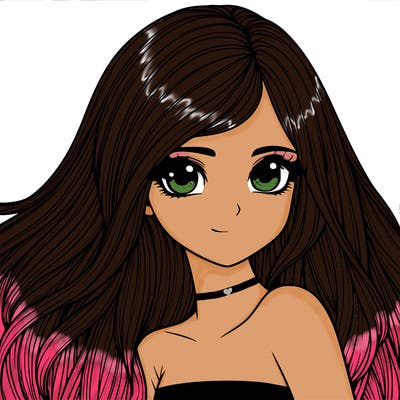 realistic girl pretty long hair