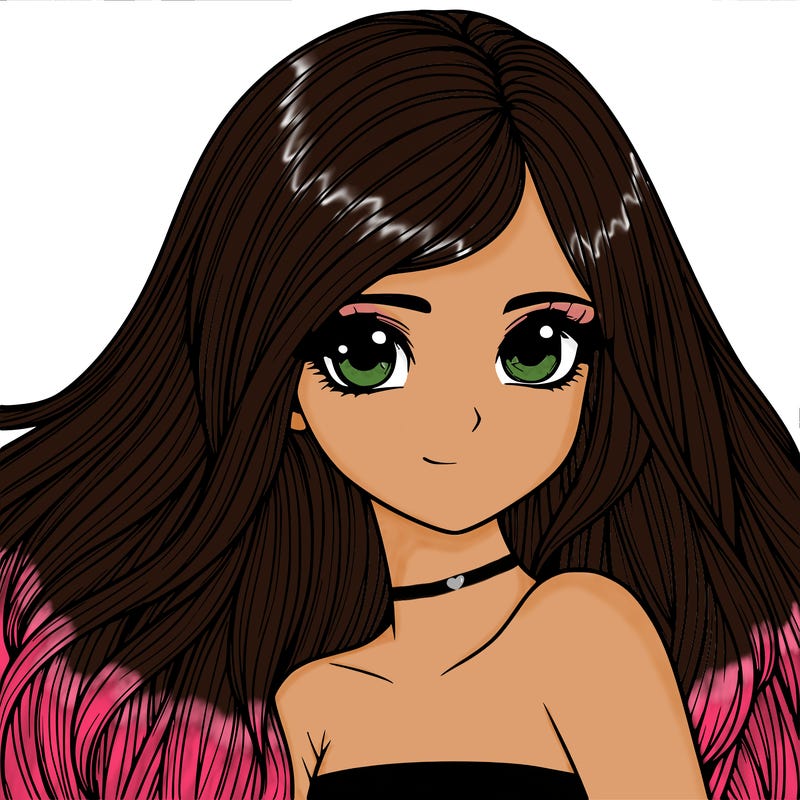 realistic girl pretty long hair