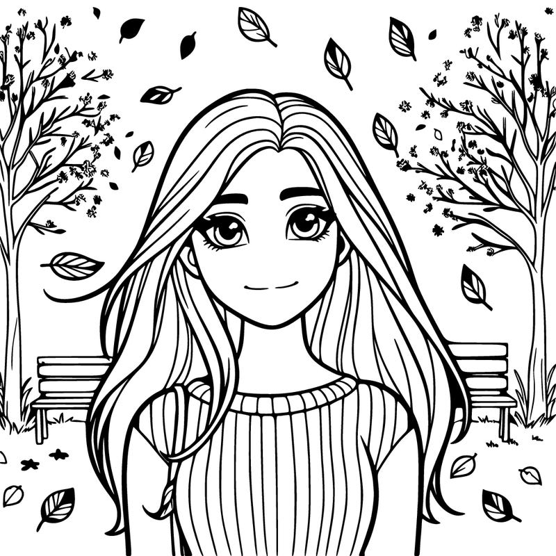 teenage girl in the autumn