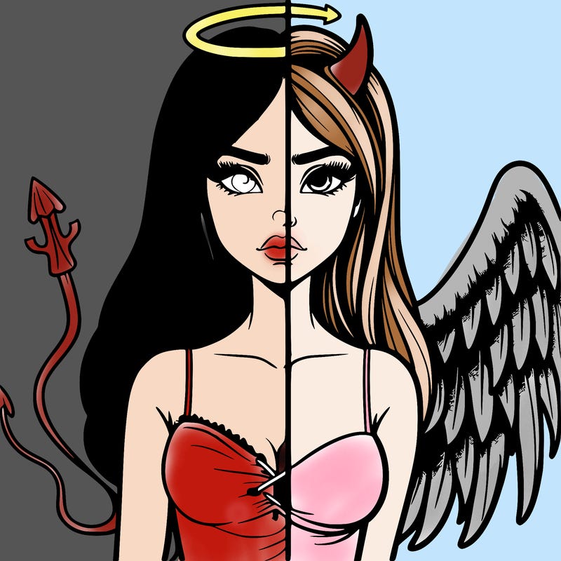 devil vs angel realistic girl