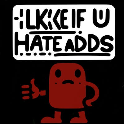 sign that says like if u hate adds