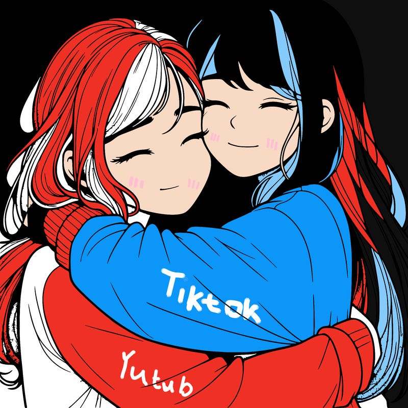 realistic two girls hugging