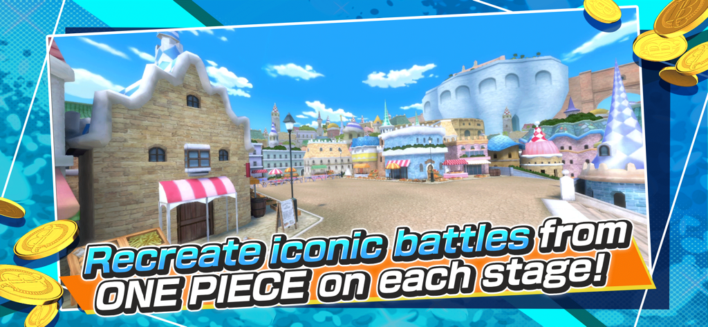 Palco de arena de batalha 3D icônico do ONE PIECE Bounty Rush