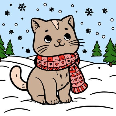 cat in the snow